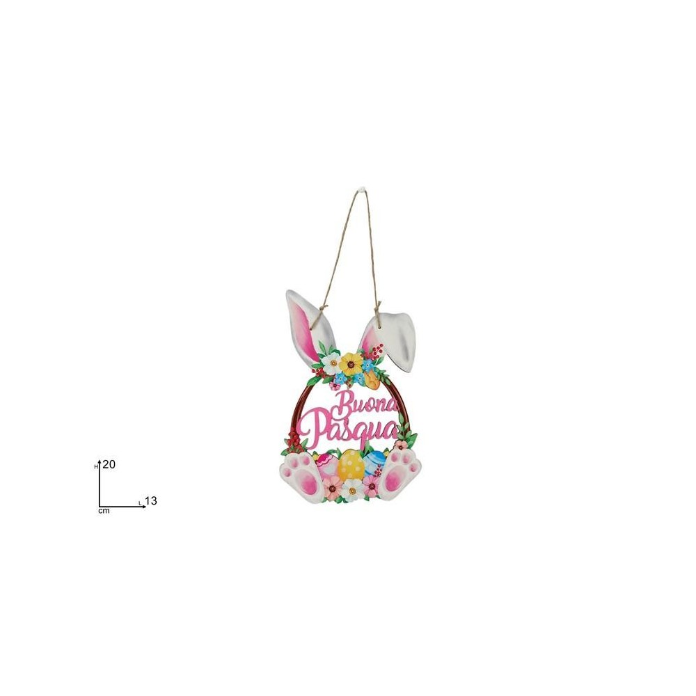 APPENDINO UOVO CONIGLIO IN LEGNO  BUONA PASQUA